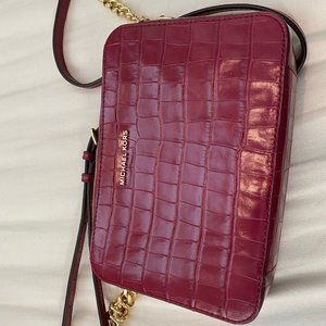 Micheal Kors Ginny Crocodile-Embossed-Leather